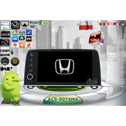Radio dedykowane Honda CR-V 2017r. w górę Android 8.1/9.1 CPU 8x1.6GHz Ram4GB Dysk64GB GPS Ekran HD MultiTouch OBD2 DVR DVBT BT Kam SIM PORT SIM